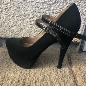 Black strapped heels